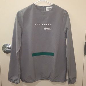 Size S gray & teal Adidas "Equipment" crew neck